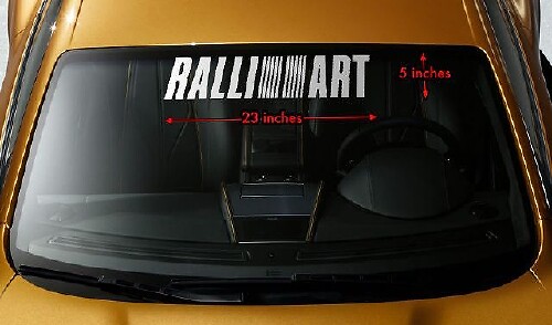 Calcomanía de vinilo para parabrisas estilo Ralliart para Mitsubishi