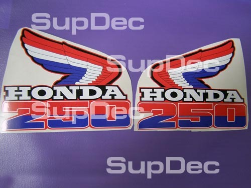 Par de adhesivos de vinilo con estilo ala para Honda 250 1985