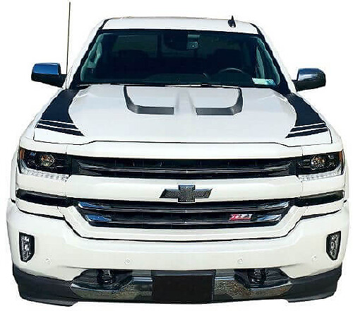 Rayas gráficas decorativas en el capó 2016 2017 2018 Chevrolet Silverado 1500
