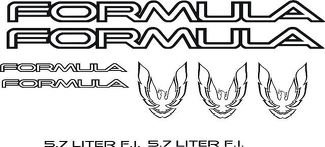 1985-90 Firebird Formula Decal SET paquete de 9 piezas