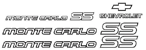 Kit de Vinilos para Restauración Chevrolet Monte Carlo SS 1985-1986