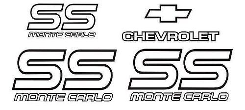 Monte Carlo SS 87 88 Restauración Vinilo Calcomanías Pegatinas Kit Chevy Gráfico
