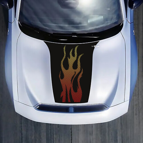 Pegatina de calcomanía de gradiente de llama de capó para Dodge Charger Electric

