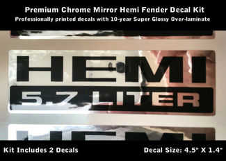 Hemi Decals 5.7 litros cromo negro par adhesivo gráfico 0079
