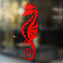 Etiqueta adhesiva universal de vinilo estilo tribal Seahorse_2