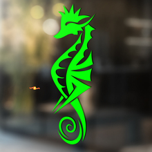 Etiqueta adhesiva universal de vinilo estilo tribal Seahorse_3