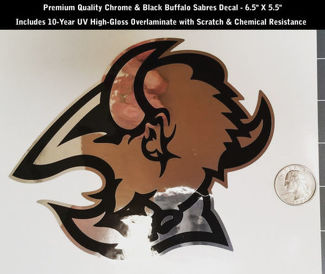 Buffalo Sabres Calcomanía Chrome & Black Hockey Premium 6.5