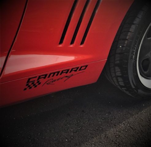 (2) Calcomanía de vinilo CAMARO RACING para ventana, Panel basculante LS LT RS SS ZL1
