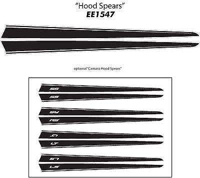 HOOD SPEARS Pegatinas de vinilo gráficas Calcomanías Rayas Vinilo de grado premium 2013-2015 Camaro

