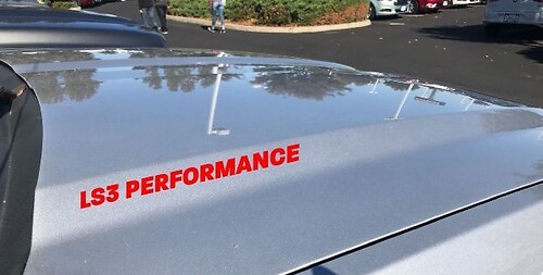 LS3 Performance Hood Vinilo adhesivo con logotipo Corvette ZR1 Pontiac G8 Camaro SS GM Rojo
