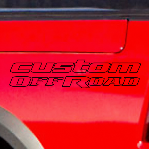 Juego de letras personalizadas Offroad Outline adhesivo de vinilo para caja para Dodge Ram 1500