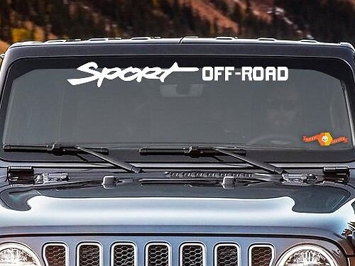Calcomanía de vinilo para parabrisas Off Road deportiva para Jeep Wrangler