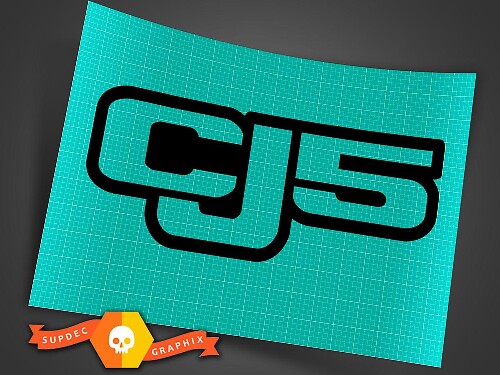 Jeep CJ5 - Negro - Calcomanía de vinilo Off Road CJ 5 Trails Rock Crawling 4x4