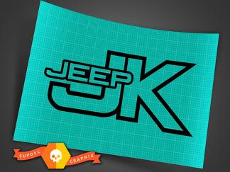 Jeep JK - Negro - Calcomanía de vinilo Off Road Wrangler Trails Rock Crawling 4x4