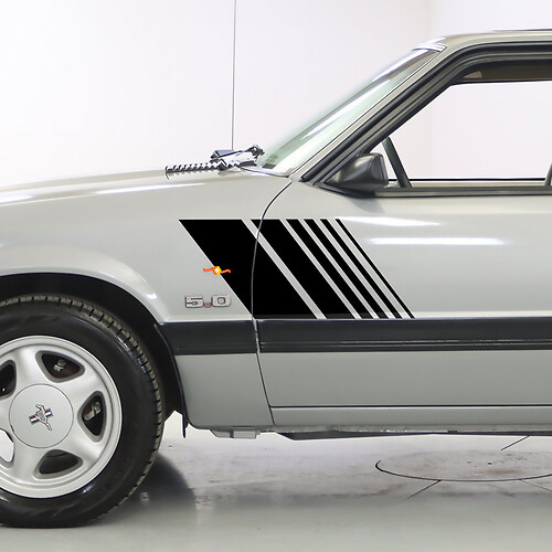 1979-1993 Ford Mustang Faded Side Strrobes Strobe Strobes Kit de calcomanías 79-93
