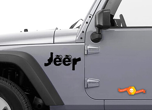 Conjunto de Calcomanías de Vinilo con Logo de Jeep Estilo Armas y Granadas para Coches Jeep