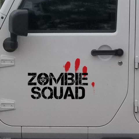 Calcomanía de Vinilo para Puerta Zombie Squad & Blood Fingers para Jeep Gladiator