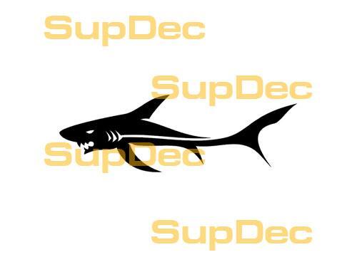 Pegatina de vinilo de tiburón para paredes y ventanas, ideal para baños, removible #7
