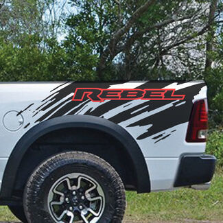 Dodge Ram Rebel Logo Side Flare Truck vinilo calcomanía gráfico Splash Bed Pickup
