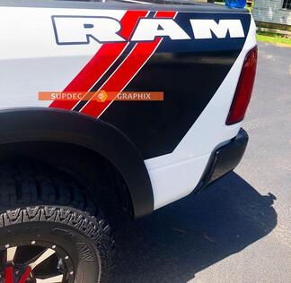 Dodge Ram Rebel Grunge Logo Truck Vinyl Decal Side Cama Graphic Red Mopar Rayas
