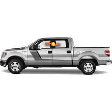 Calcomanías Gráficas de Franjas Laterales de Platino Vinilo de Doble Color para Ford F-150_2