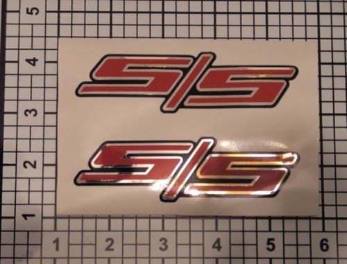 SS Stickers Calcomanías Custom Set X2 Camaro Silverado Cromo Rojo Negro, NICE
