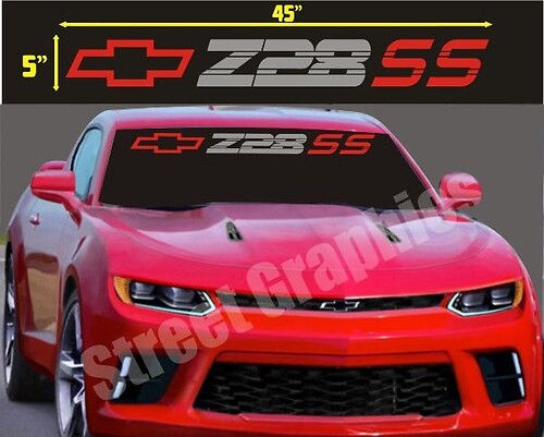 Calcomanía de vinilo para parabrisas con logotipo Z28 SS para Chevrolet Camaro