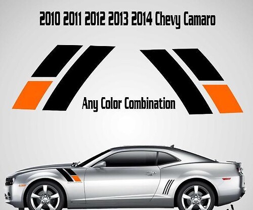 2010 2011 2012 2013 2014 45 aniversario Chevy Camaro Fender Stripes calcomanía SS 2
