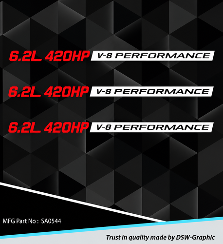 LS3 Style 6.2L 420HP V8 Performance — Adhesivo de vinilo (capó) para Chevrolet Camaro SS, RS