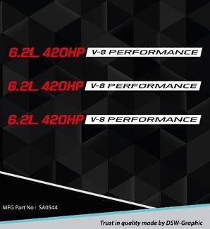 Nuevo 6.2l Performance Hood Decal Sticker Emblema Chevy Camaro Ss Rs Ls3 Sa0544