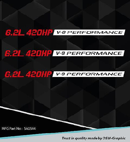 Nuevo emblema adhesivo para capó de rendimiento de 6,2 l Chevy Camaro Ss Rs Ls3 Sa0544
