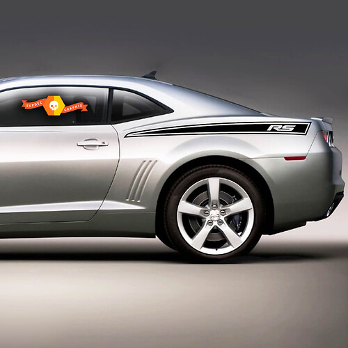 Calcomanía adhesiva de vinilo con franjas de contorno RS para los laterales de la cama para Chevrolet Camaro 2010-2013