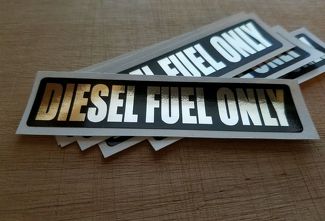 Combustible diesel solamente PEGATINA DE LA PUERTA DE COMBUSTIBLE Negro y cromo