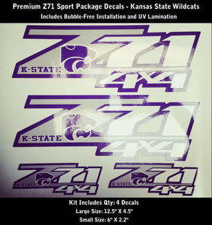 Kit de calcomanías Z71 Kansas State Wildcats Calidad premium sin burbujas 0181