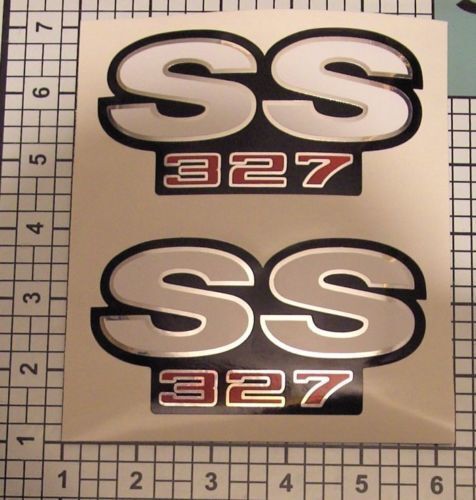 SS Stickers Adhesivos 327 Camaro Cromo Rojo Negro Blanco Fender NICE 2024

