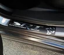 Dodge Challenger Charger Hellcat Door Sill Stickers Calcomanías SRT Hemi Chrome con cualquier color
 2