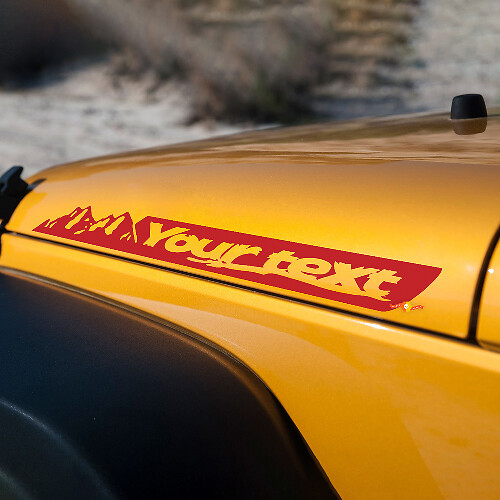 Adhesivo de vinilo con texto personalizado de montañas para capó lateral Jeep Wrangler JK Renegado