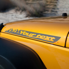 Adhesivo de vinilo con texto personalizado de montañas para capó lateral Jeep Wrangler JK Renegado 2
