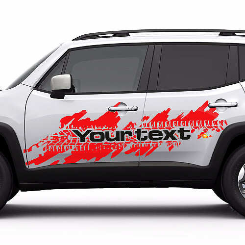 Jeep Renegade Side Splash Tire Tracks Logo Graphic Vinyl Decal Sticker 2 colores