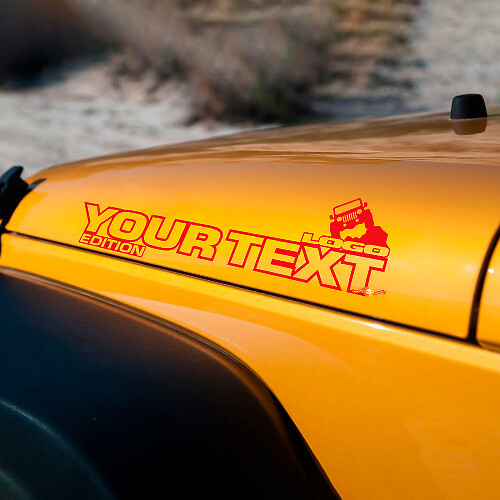 Pegatina de vinilo personalizada con texto y logotipo para capó de Jeep Wrangler