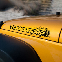 Pegatinas de vinilo personalizadas de brújula forestal para capó para Jeep Wrangler Unlimited 3