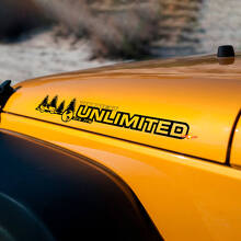 Vinilos personalizados con diseño de estilo forestal para capó de Jeep Wrangler Unlimited_3
