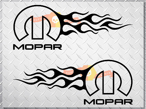 Mopar Dodge Chrysler Jeep Flame Style Logo Pegatinas de calcomanías para automóviles derecha e izquierda