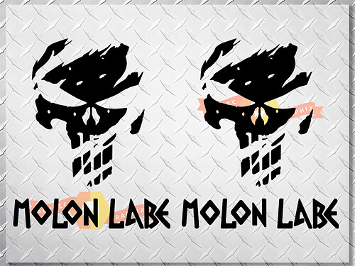 Calcomanía adhesiva de vinilo lateral Molon Labe con calavera Punisher