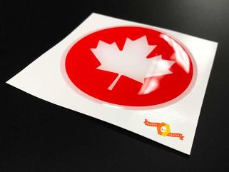 Etiqueta engomada de la resina del emblema de la insignia abovedada de la bandera de Canadá