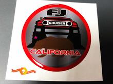 TRD Toyota FJ Cruiser California Dome Badge Emblem Resina Calcomanía 2