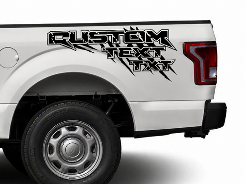 TEXTO PERSONALIZADO TXT Letra desgastada Calcomanía de vinilo para cabecera para Ford F-150