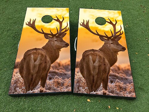 Juego de 2 Pegatinas de Vinilo para Tablero de Cornhole con Ciervo