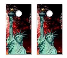 Calcomanía adhesiva para juego de mesa Cornhole de la Estatua de la Libertad, ENVOLTURAS DE VINILO con LAMINADO
 2