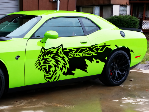 CUSTOM Cat Grunge Splash — Pegatina de vinilo (lateral) para Dodge Challenger SRT, Hellcat 2008-2014